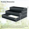 Costway 1/2 PCS 3-Tier Raised Garden Bed,47" x 47" x 24" Metal Outdoor Elevated Planter Box Black/Green - 3 of 4