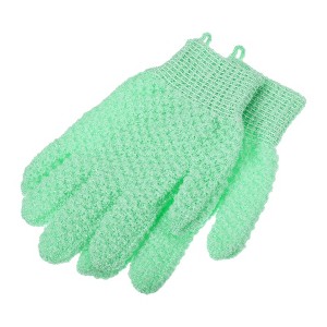 Unique Bargains Bathroom Nylon Shower Gloves 8.07"x4.92" 1 Pair - 1 of 4