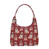 Signare USA Pug Dog Animal Design Red Hobo Shoulder Bag - 2 of 4