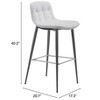 Zuo Tangiers Barstool (Set of 2) White - 3 of 4