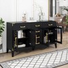 6-drawer and 2-Cabinet Retro Sideboard with Extra Large Storage Space, with Gold Handles and Solid Wood Legs, for Kitchen and Living Room - 3 of 4