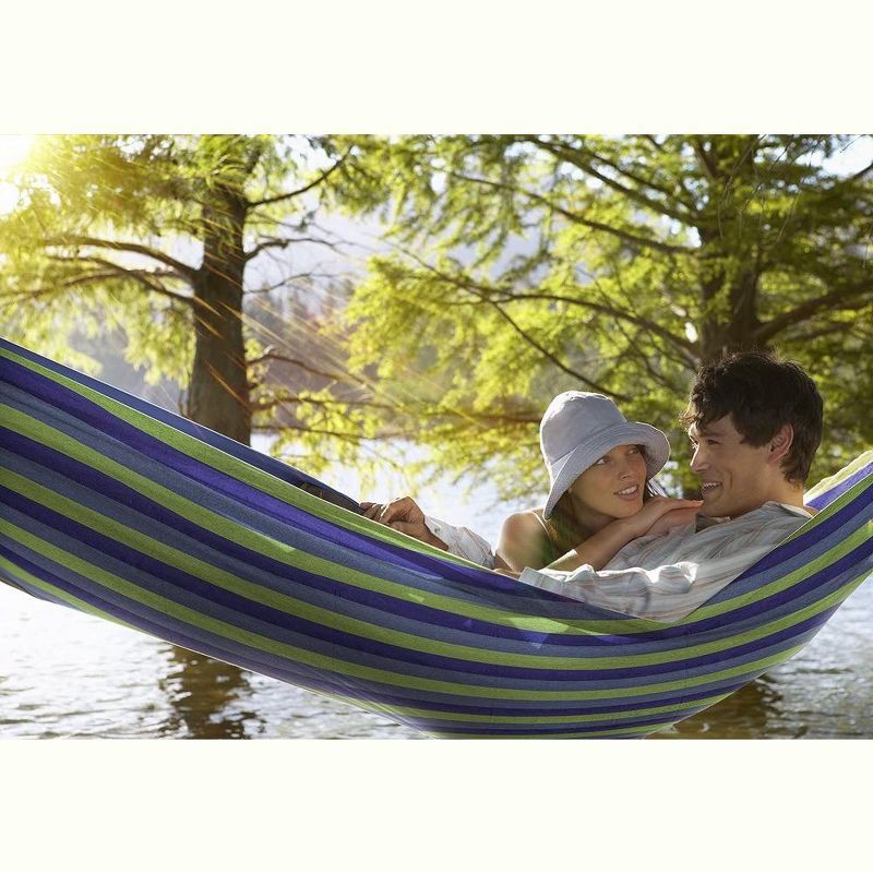 Sorbus Double Hammock With Steel Stand - Portable Carrying Case Included Tropical, 6 of 7