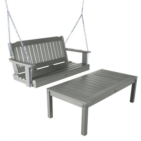 2pc Outdoor Set With 4ft Lehigh Swing And Coffee Table - Coastal