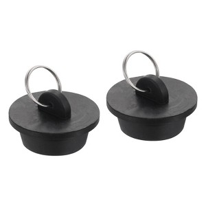 Unique Bargains Rubber Flexible Bathtub Sink Drain Stoppers with Hanging Ring 2 Pcs - 1 of 4