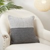 Saro Lifestyle Sophisticated Duo-Tone Stripe Poly Filled Pillow, Black, 20"x20" - 3 of 3