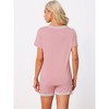 cheibear Women's Soft Shorts Sleeve Nightwear with Pockets Pajama Set 2 Pcs - 3 of 4
