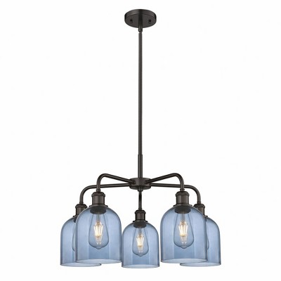 Bella - 5 Light Stem Hung Chandelier In Industrial Style-15 Inches Tall and 23.5 Inches Wide