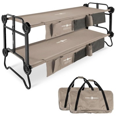Disc-O-Bed Youth Double Cot Kid-O-Bunk, Modular for Bunk Beds, Dual Cots, or Bench with 2 Carry Bags