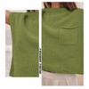 Soft Fabric Breathable Stretchy Turtleneck Knitted Sleeveless Crop Top Fall Winter Fashion - 3 of 3