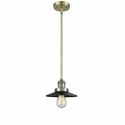 Railroad - 1 Light Stem Hung Mini Pendant In Traditional Style-8 Inches Tall and 8 Inches Wide