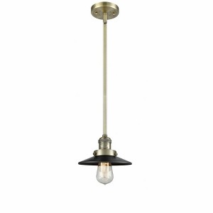 Railroad - 1 Light Stem Hung Mini Pendant In Traditional Style-8 Inches Tall and 8 Inches Wide - 1 of 1
