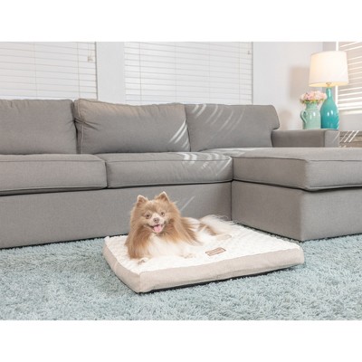 Large Beige and White Polyfill Dog Mat with Handle