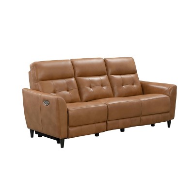Audrey Leather Power Reclining Sofa with Power Headrest Camel - Abbyson Living