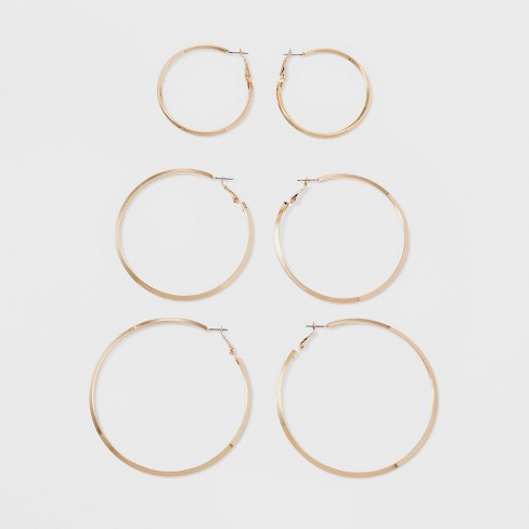 Ear Cuff And Hoop Earring Set 3pc - A New Day™ Gold : Target