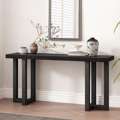 63'' Geometric Entryway Console Table with Solid Pine Legs for Hallway or Living Room-Baofuwish