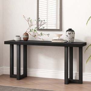 63'' Geometric Entryway Console Table with Solid Pine Legs for Hallway or Living Room-Baofuwish - 1 of 4