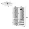 FUFU&GAGA White Wardrobe Storage Cabinet with Adjustable Shelves & Drawers Armoire Closet Organizer - 3 of 4
