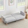 Whizmax 79 Inch Convertible Sofa Bed Small Folding Loveseat, Wooden Sofa Legs, Modern Lounge Chair, Gray - 2 of 4