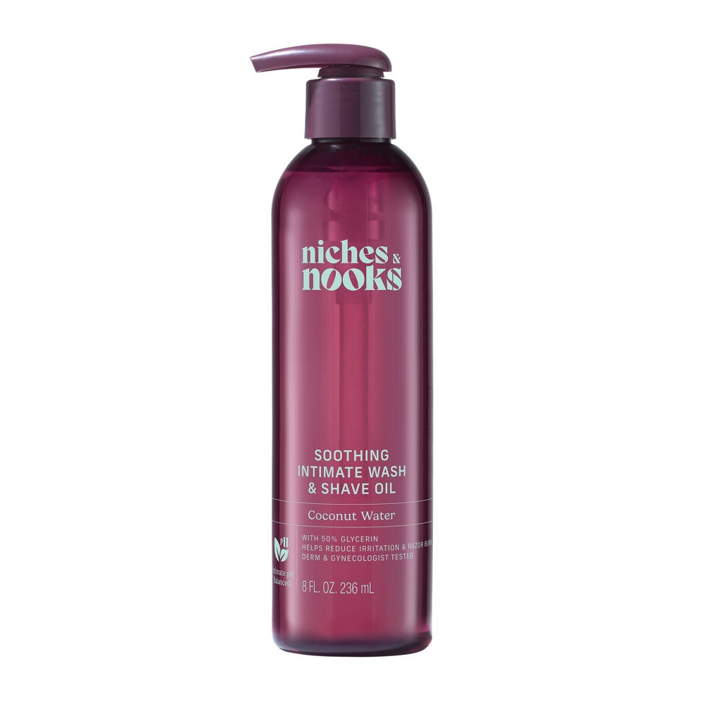 Niches & Nooks Soothing Intimate pH Balanced Feminine Wash & Shave Oil - Coconut Water - 8 fl oz