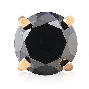 Pompeii3 3/4ct Black Diamond Single Stud Earring 14K Yellow Gold - 1 of 4