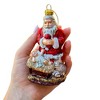 Innocent Santa and Baby Jesus Handblown Glass Christmas Ornament, Nativity Christian Holiday Decor - 4 of 4