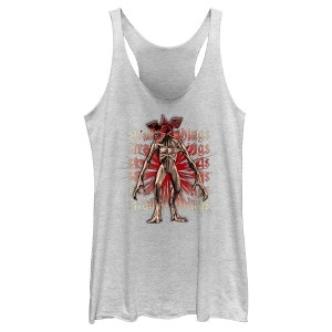 Women's Stranger Things Demogorgon Monster Logo Stacked Racerback Tank Top - 1 of 4