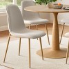 Dining Table Set for 4, Round Pedestal Kitchen Table with Upholstered Chairs, Modern Small Apartment Dining Room Solution-Tanpinhause - 2 of 4