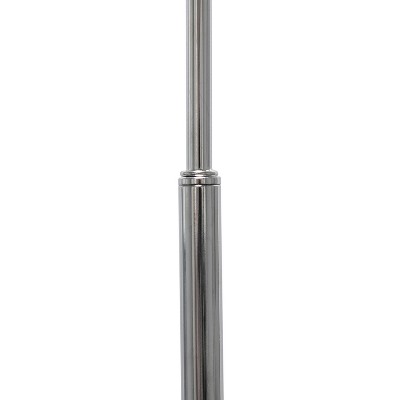 66" Brushed Nickel Arc Floor Lamp with White Fabric Shade