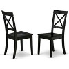 HomeStock 5Pc Rounded 42" Table With Two 9-Inch Drop Leaves And Four Wood Seat Dining Chairs, Black - 4 of 4