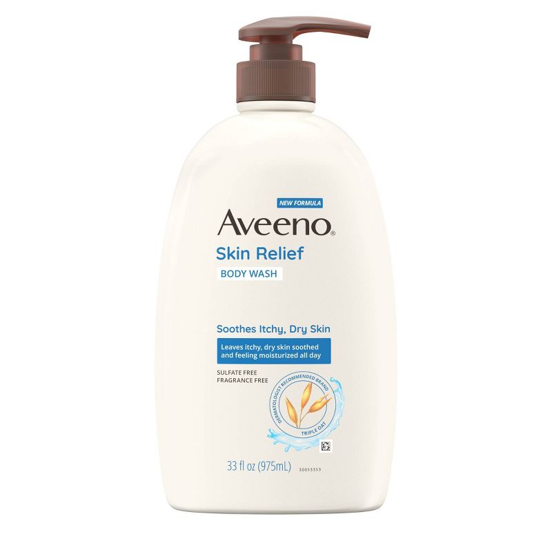 Aveeno Active Naturals Skin Relief Body Wash, Fragrance Free, 33 oz, 3 of 10
