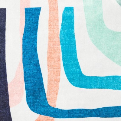 Blue Multicolor Synthetic 5' x 7' Washable Kids Area Rug