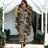 Anna-Kaci Women's Leopard Turkish Kaftan Pockets Swimwear Bikini Cover Up Maxi Dress - 2 of 4