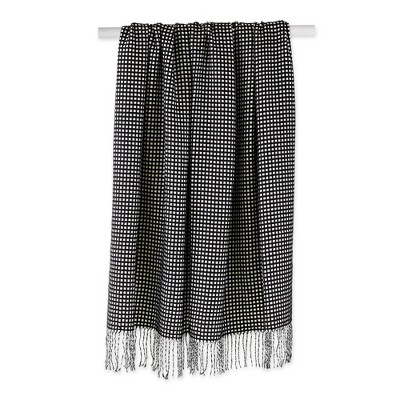 Chic Black & White Waffle Knit Acrylic Throw 50x60 inches