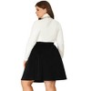 Agnes Orinda Women's Plus Size Corduroy Button Decor Elastic Waist A-Line Skirts - 4 of 4