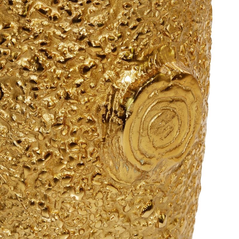 Contemporary Metal Wood Stump Stool Gold - Olivia &#38; May, 5 of 8