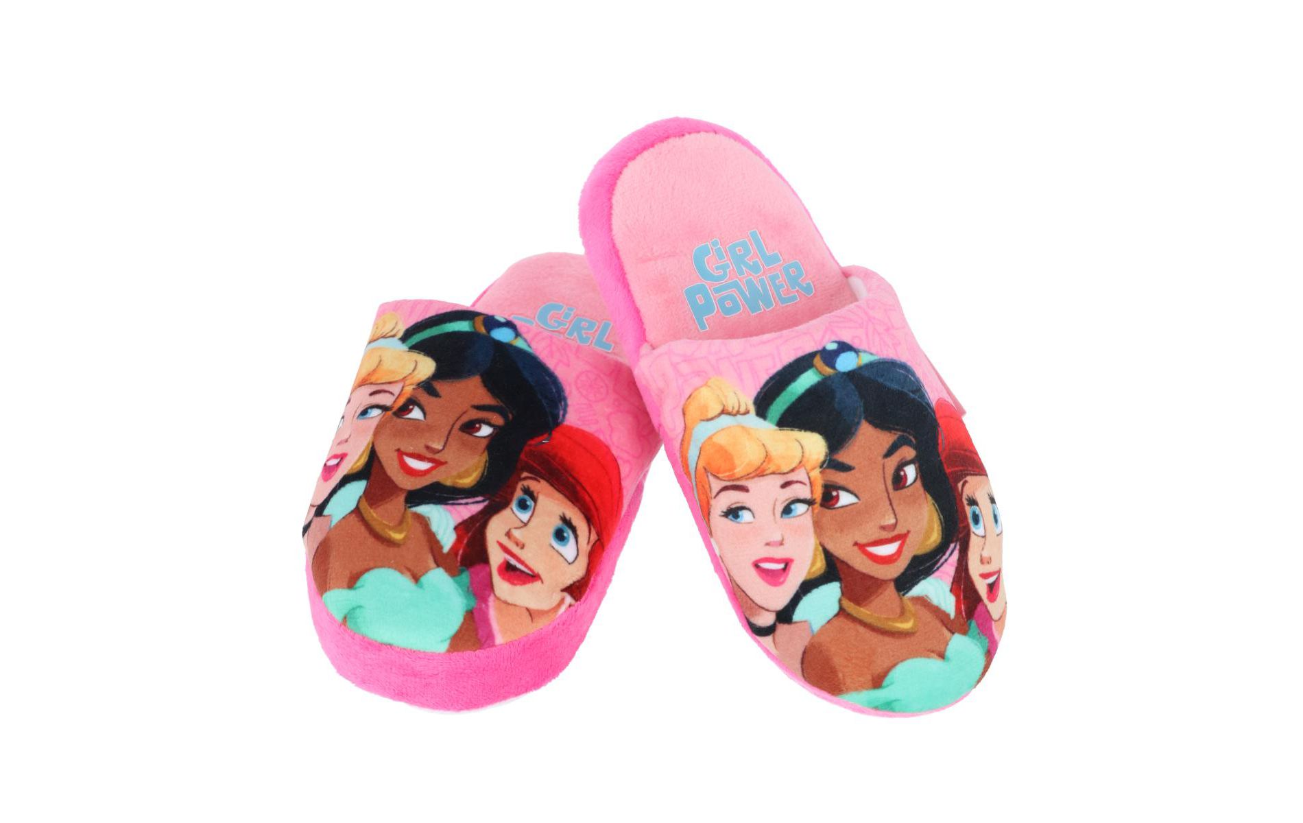 Textiel Trade Girl's Disney Princess Cinderella Jasmine and Ariel Slippers, 10/11, Pink