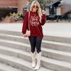 Christmas Pullover Sweatshirts for Women Crew Neck Long Sleeve Shirts for Christmas Womens Christmas Festive Pattern Tops,Wine - L - 2 of 4