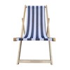 YUHAO Sling Chair - Broad Stripe Folding Chaise Lounge for Outdoor,Wood,Dark Blue Stripe - 4 of 4