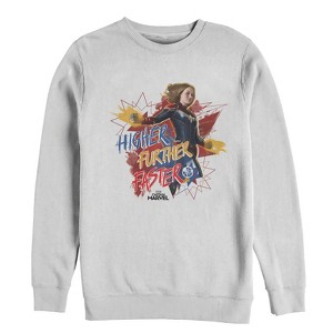 Men's Marvel Captain Marvel Faster Stars Sweatshirt - 1 of 3