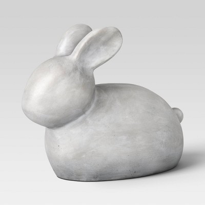 Medium Cement Rabbit Outdoor Garden Figurine Gray - Threshold™