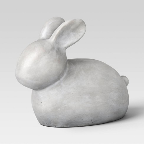 Medium Cement Garden Rabbit Outdoor Figurine Gray - Threshold 