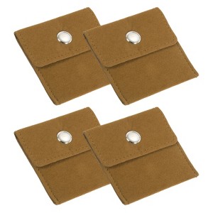 Unique Bargains Earrings Necklaces Rings Velvet Pouches Snap Button Portable Jewelry Storage Bag 4 Pcs - 1 of 4