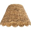 Springcrest 7" Top x 15" Bottom x 9.5" High x 9.5" Slant Lamp Shade Replacement Medium Brown Natural Water Grass Scalloped Bottom Spider Harp Finial - 3 of 4