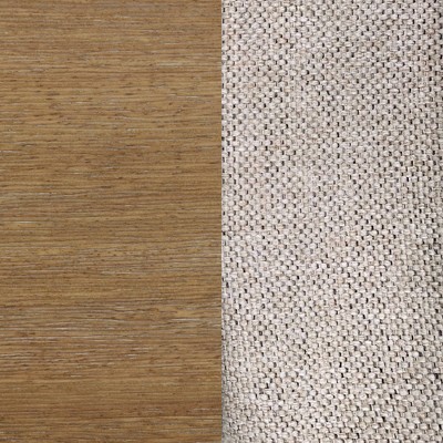 Linus Light Brown Rubberwood Bar Stool with Flax Upholstery
