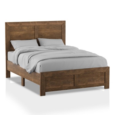 Queen Quail Wood Grain Finish Panel Bed Rustic Light Walnut - HOMES: Inside + Out