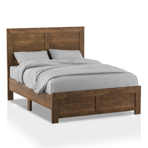 Quail Wood Grain Finish Panel Bed, Full Size Headboard With Lights
