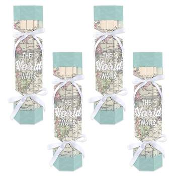 Big Dot of Happiness World Awaits - No Snap Travel Themed Party Table Favors - DIY Cracker Boxes - Set of 12