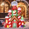 Outsunny 10ft Christmas Inflatables Outdoor Decorations Candy Castle, Blow-Up LED Yard Christmas Decor, Built-in Rotating Colorful Light for Party - 3 of 4