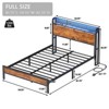 RGB LED Strip Platforrm Bed Frames with Headboard Metal, Storage Shelves & Underbed, Niose Free, No Box Spring Needed - 2 of 4