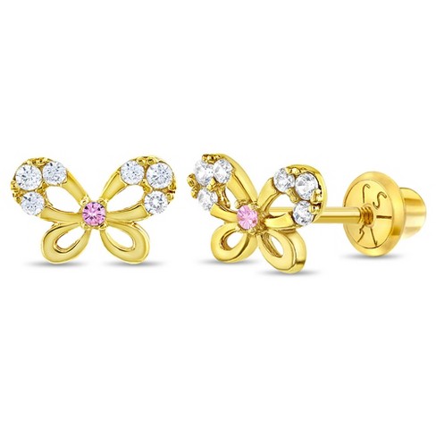 14K Gold Large Safety Butterfly Push Earring Backs